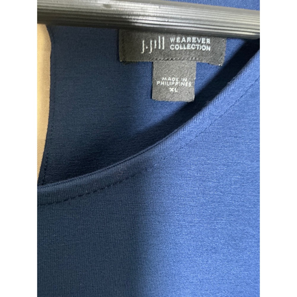 J. Jill Wearever Knit Dress Womens XL Navy Blue Excellent 3/4 Sleeve A-Line - Picture 7 of 11